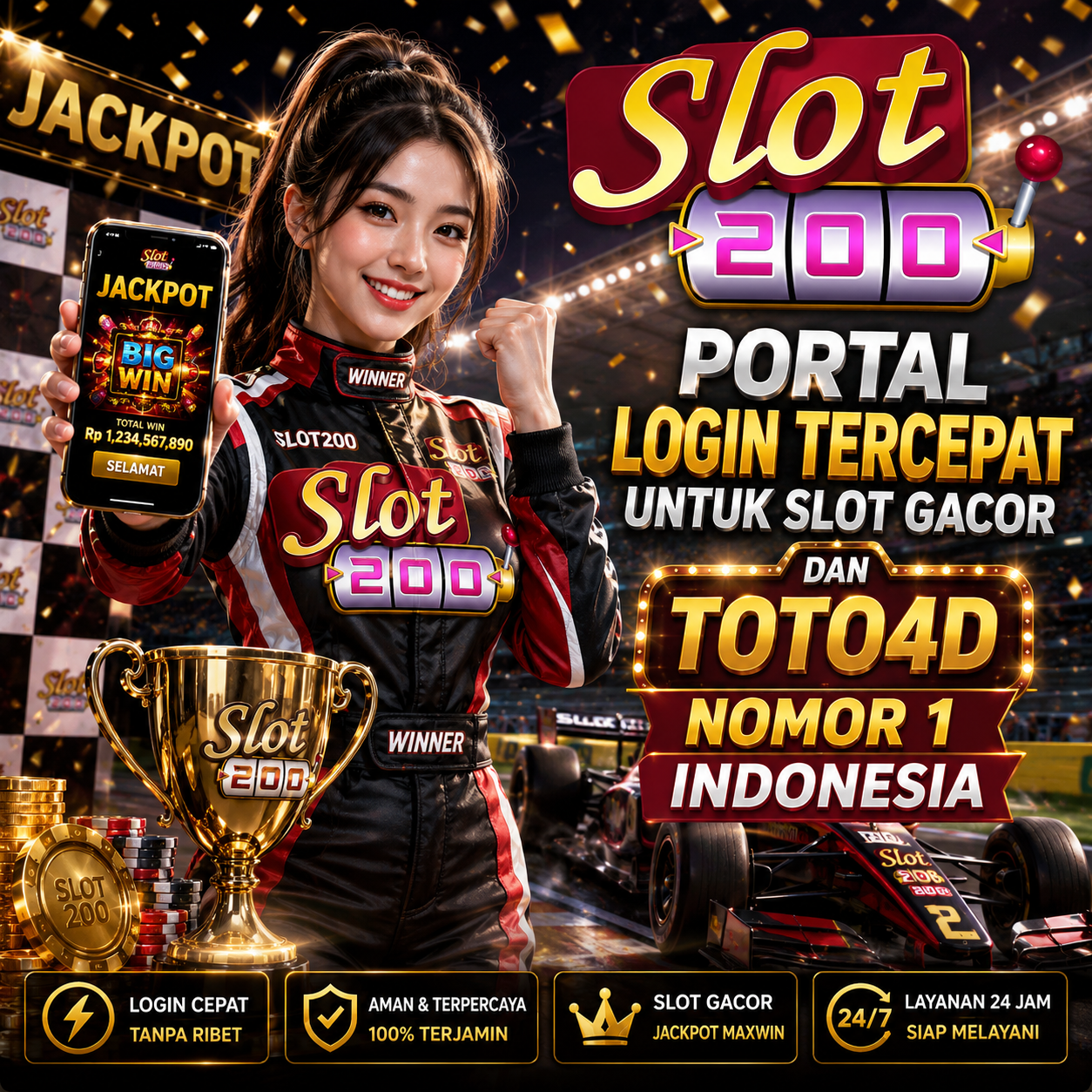 SLOT200 Portal Login Tercepat untuk Slot Gacor dan TOTO4D Nomor 1 Indonesia
